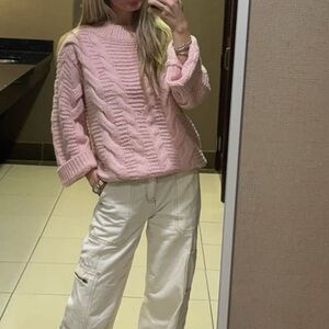 Princess Polly Pink Cable Knit Sweater